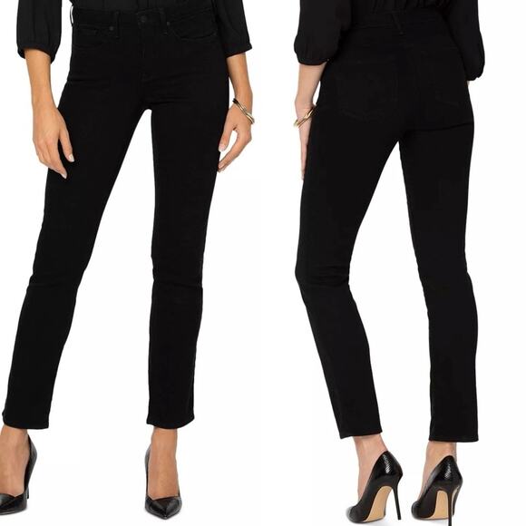 NYDJ Not Your Daughters Jeans Denim Sheri Slim Lift & Tuck Black NWT Size 6 - Picture 1 of 14